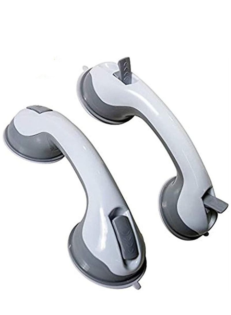 Bathroom Grab Bar, Bath Support with Free Shower Sponge, Powerful Suction, Free Installation, Balance Handrail Boosts Tub Safety 2 Pcs