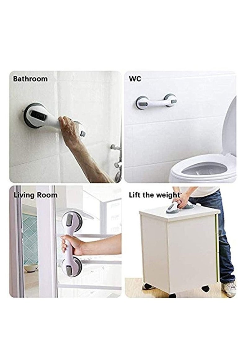 Bathroom Grab Bar, Bath Support with Free Shower Sponge, Powerful Suction, Free Installation, Balance Handrail Boosts Tub Safety 2 Pcs