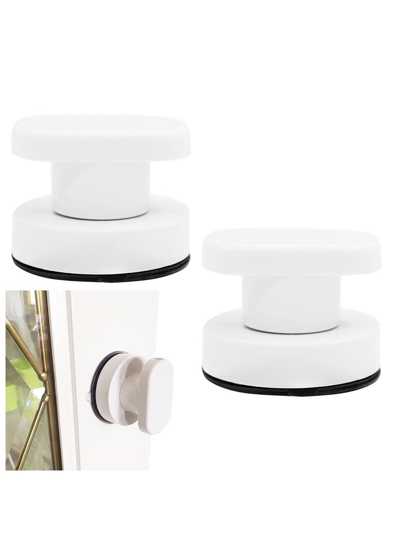 Suction Cup Handles, Glass Door Suction Cup Handles Vacuum Suction Cup Handles Strong Suction Cup Pull Handles for Glass Bathroom Wall, Shower, Cabinet, Mini Fridge, White (2 Pack)