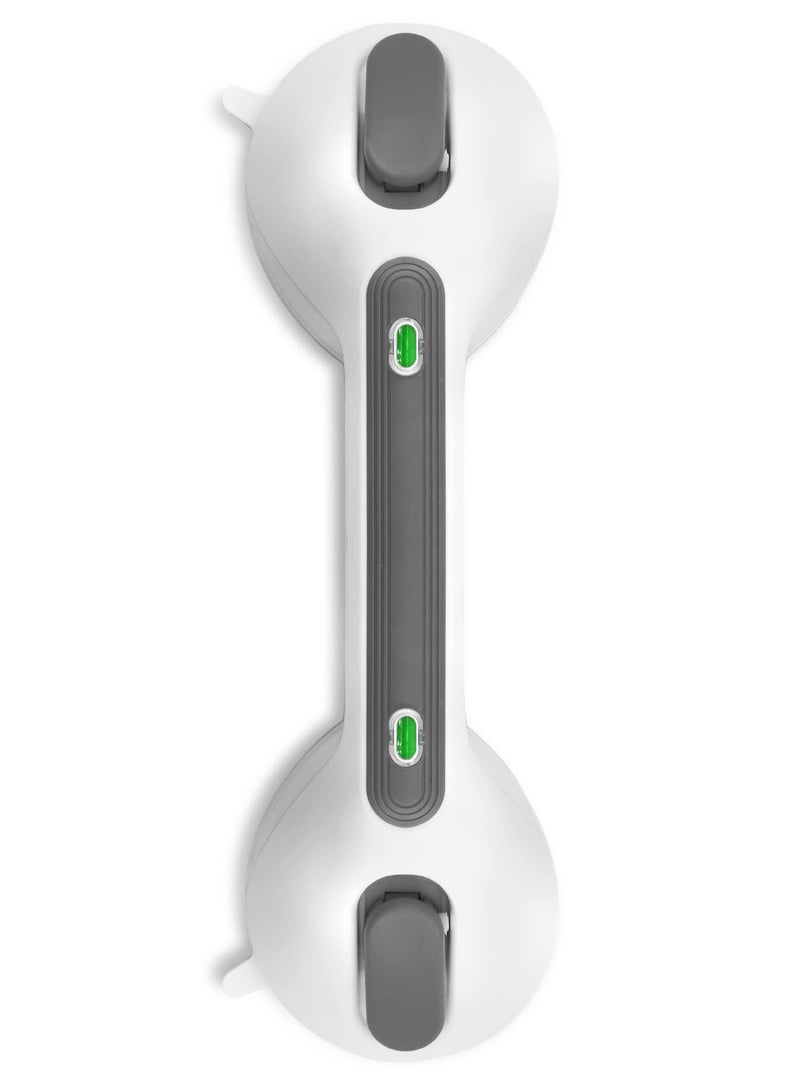Suction Shower Handles for Elderly, Safety Grab Bars with Indicator, Heavy Duty Suction Grips for Bathroom, Showers and Bathtubs, Grey
