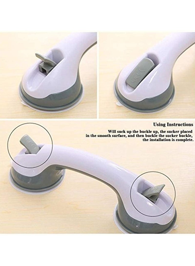 Bathroom Grab Bar, 2 Pcs Bath Support with Free Shower Sponge, Powerful Suction, Free Installation, Balance Handrail Boosts Tub Safety