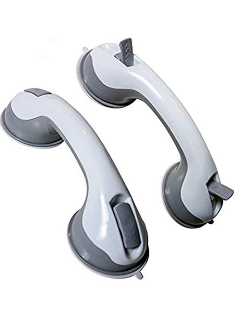 Bathroom Grab Bar, 2 Pcs Bath Support with Free Shower Sponge, Powerful Suction, Free Installation, Balance Handrail Boosts Tub Safety