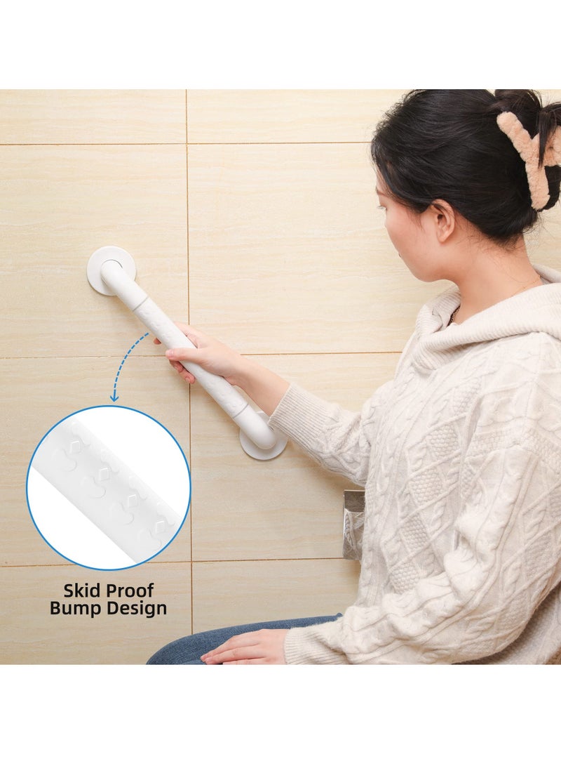 2PCS Stainless Steel Bath Grab Rails with Anti-Slip Grip and Safety Luminous Circles, 40CM Shower Handle and Towel Rail