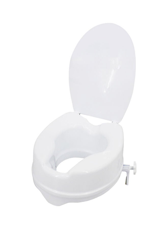 Raised Toilet Seat With Lid And Tightening Clamps White 36x21x10cm