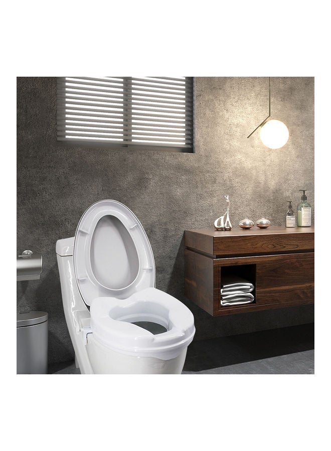 Raised Toilet Seat With Lid And Tightening Clamps White 36x21x10cm