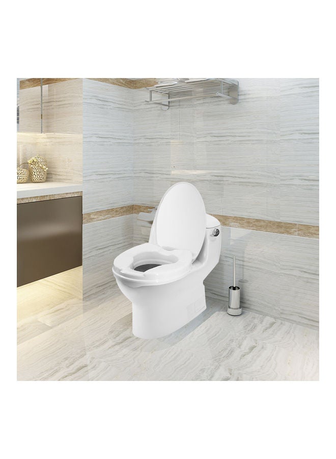 Raised Toilet Seat With Lid And Tightening Clamps White 36x21x10cm