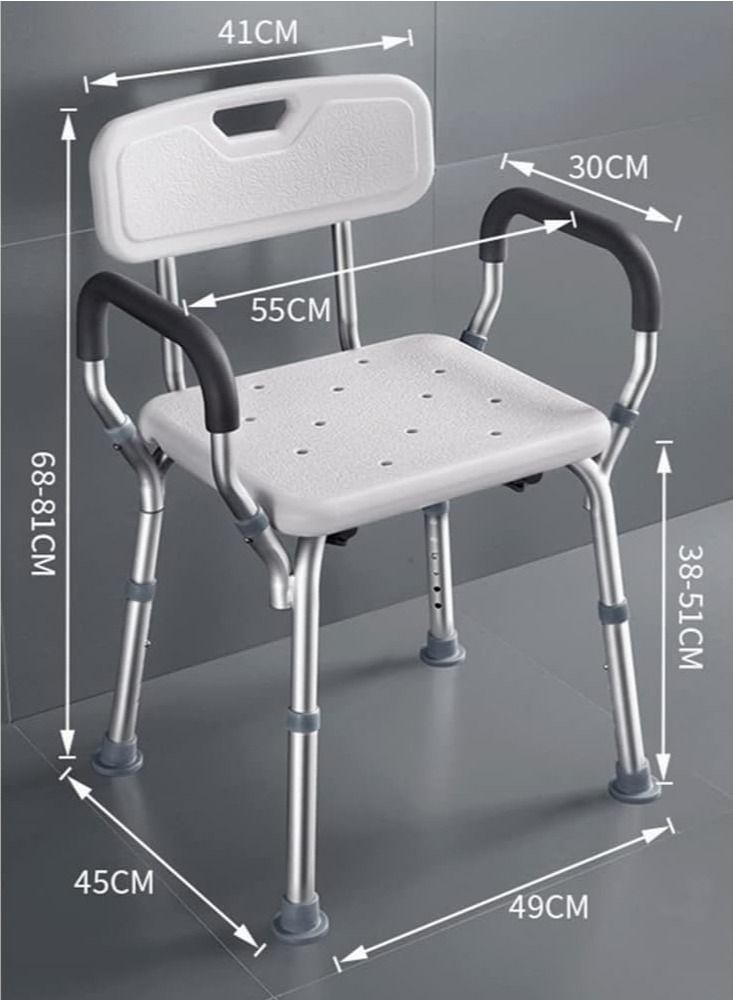 COOLBABY Shower Sliding Stool With Armrests Height-adjustable Shower Stool Bath Chair Medical Shower Seat Bathtub Shower Chairsuitable For Patients Elderly Children Disabled People (Excluding Nozzles)