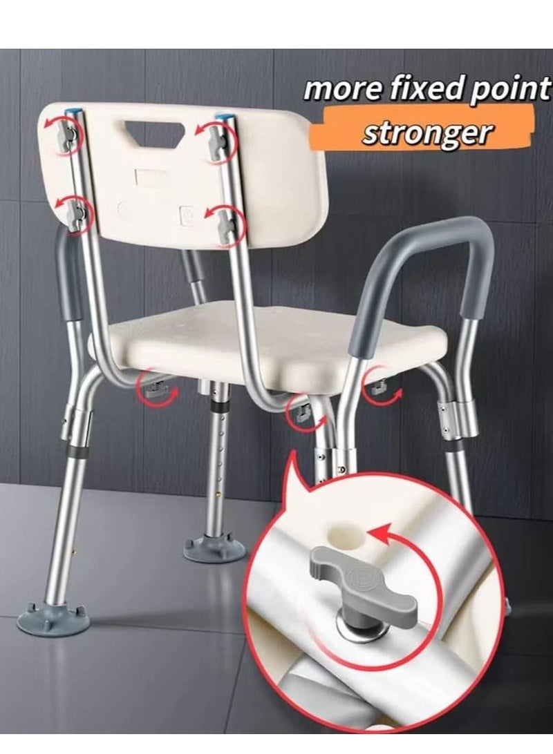 COOLBABY Shower Sliding Stool With Armrests Height-adjustable Shower Stool Bath Chair Medical Shower Seat Bathtub Shower Chairsuitable For Patients Elderly Children Disabled People (Excluding Nozzles)