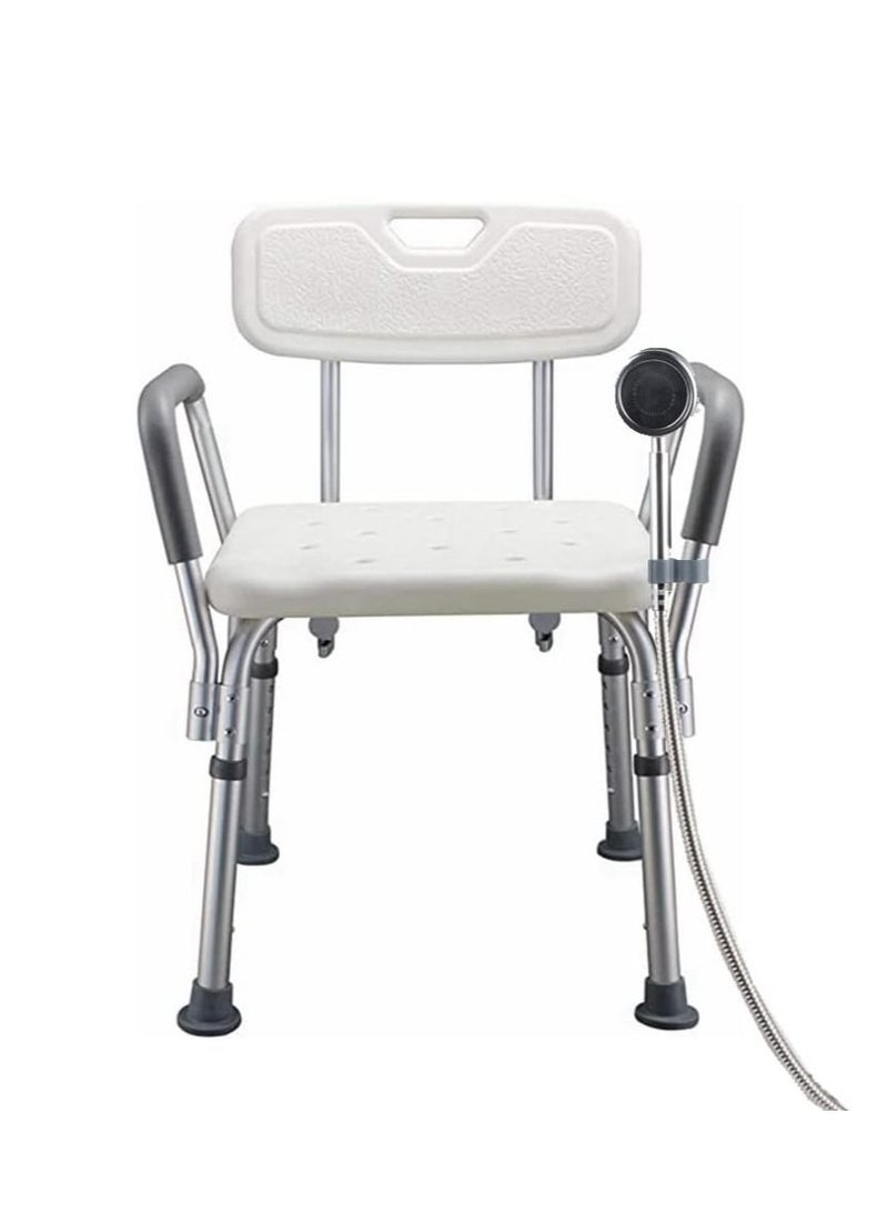 COOLBABY Shower Sliding Stool With Armrests Height-adjustable Shower Stool Bath Chair Medical Shower Seat Bathtub Shower Chairsuitable For Patients Elderly Children Disabled People (Excluding Nozzles)