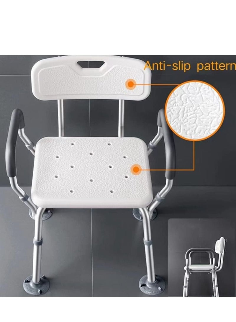 COOLBABY Shower Sliding Stool With Armrests Height-adjustable Shower Stool Bath Chair Medical Shower Seat Bathtub Shower Chairsuitable For Patients Elderly Children Disabled People (Excluding Nozzles)