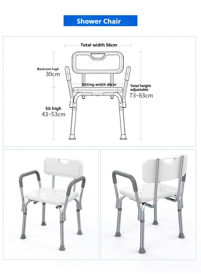 Bathing Chairs For The Elderly Pregnant Women Shower Chairs Shower Chairs  Aluminum Alloy Anti Slip Shower Chairs With Backrest And Seat Cushion