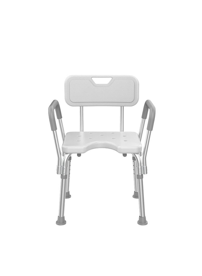 Bathing Chairs For The Elderly Pregnant Women Shower Chairs Shower Chairs  Aluminum Alloy Anti Slip Shower Chairs With Backrest U-Shaped Front Opening