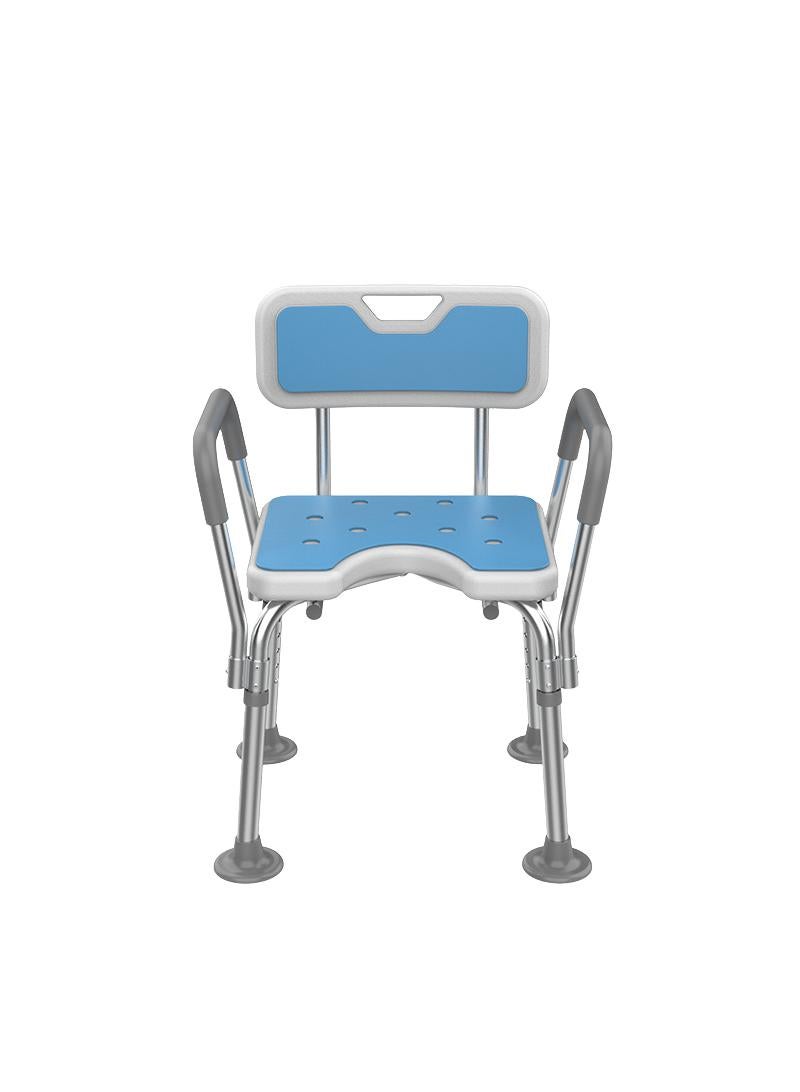 Bathing Chairs For The Elderly Pregnant Women Shower Chairs Shower Chairs  Aluminum Alloy Anti Slip Shower Chairs With Backrest And Seat Cushion U-Shaped Front Opening Big Foot Pad Style