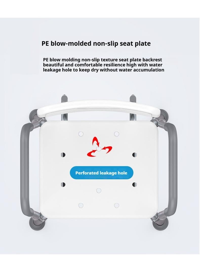 Bathing Chairs For The Elderly Pregnant Women Shower Chairs Shower Chairs  Aluminum Alloy Anti Slip Shower Chairs With Backrest And Seat Cushion Big Foot Pad Style