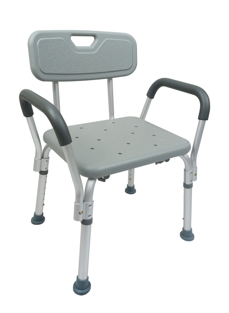 Shower Chair Bath Seat with Back Height Adjustable Bathtub Stool with Padded Anti-Slip Shower Bench