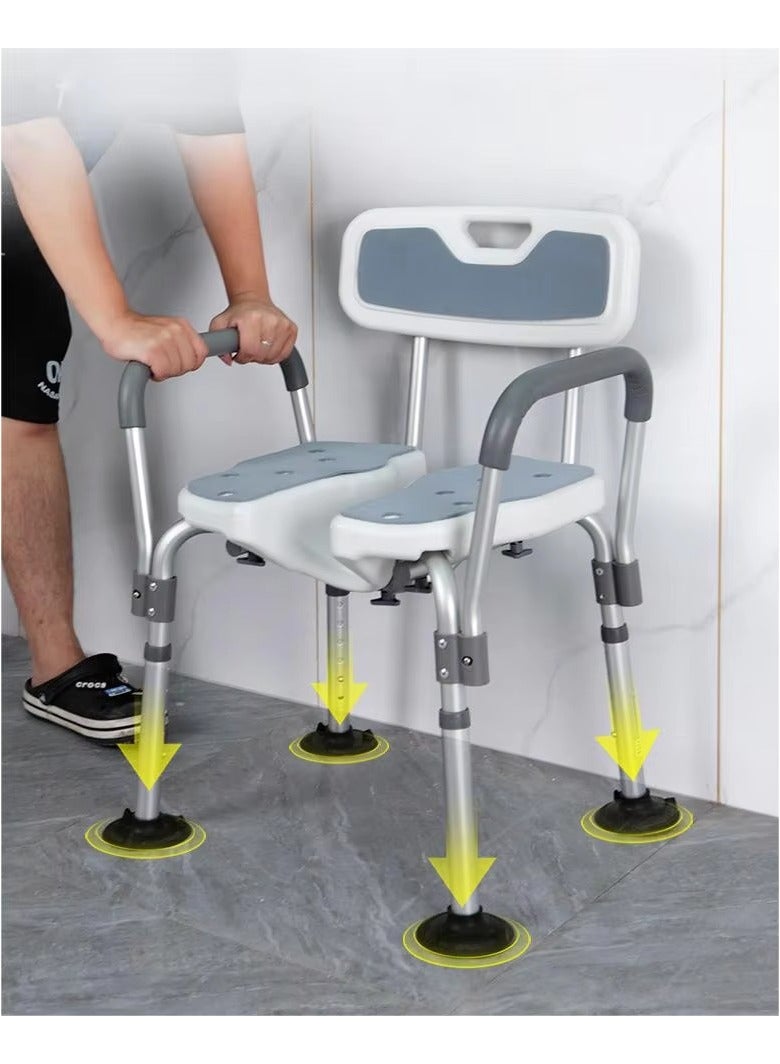 Professional Aluminum Shower Chairs For Disabled Non-Slip Bathtub Shower Chair Seat