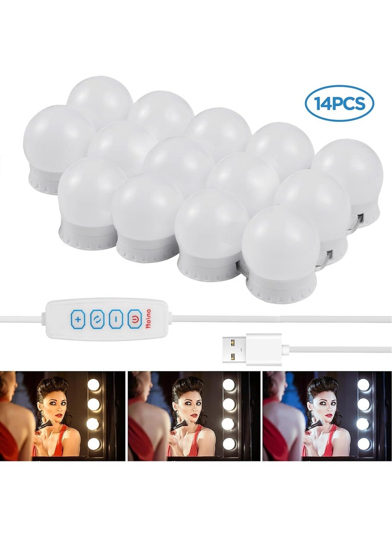 Vanity Lights Kits DIY, Makeup Lights with 14pcs Dimmable Bulbs, 3 Colour Modes with Touch Sensor Dimmer Switch for Dressing Table