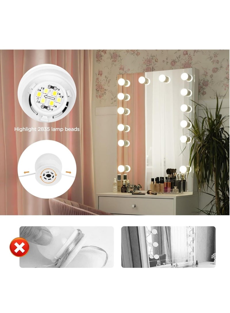 Vanity Lights Kits DIY, Makeup Lights with 14pcs Dimmable Bulbs, 3 Colour Modes with Touch Sensor Dimmer Switch for Dressing Table