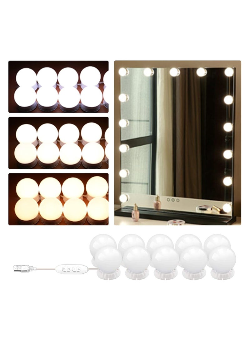 Vanity Lights Kits DIY, Makeup Lights with 10pcs Dimmable Bulbs, 3 Colour Modes with Touch Sensor Dimmer Switch for Dressing Table