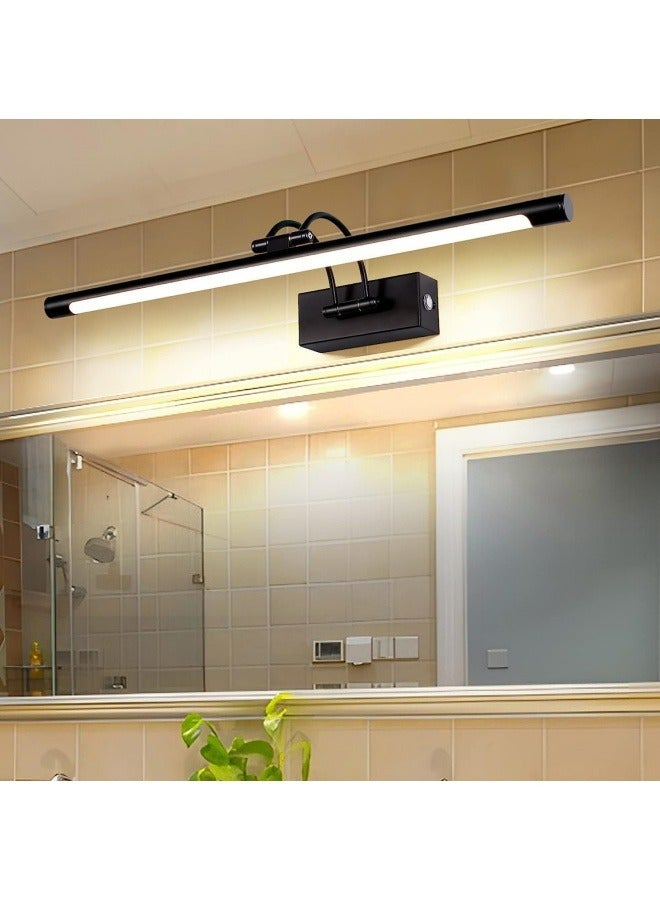 Black LED Mirror Front Light Bathroom Vanity Light Fixture with Switch, 15W 60CM Cabinet Picture Wall Lights, 3-Color Indoor Lighting Wall Sconce Bedside Reading Lamp