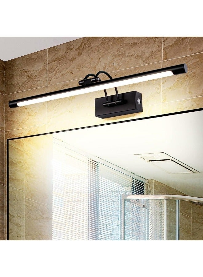 Black LED Mirror Front Light Bathroom Vanity Light Fixture with Switch, 15W 60CM Cabinet Picture Wall Lights, 3-Color Indoor Lighting Wall Sconce Bedside Reading Lamp