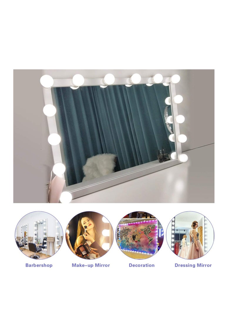 Makeup Vanity Lights for Mirror, Hollywood Style LED Vanity Mirror Lights with 14 dimmable Bulbs, USB Cable, White