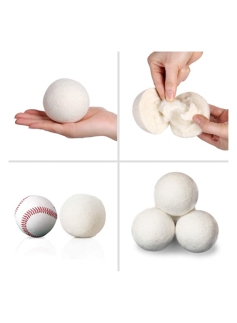 Wool Dryer Balls 3 Pack  XL Size Natural Fabric Softener 100% Organic Premium Wool Chemical Free Reduces Wrinkles Lint Free, Odorless 1000+ Loads Baby Safe Saving Energy and Time