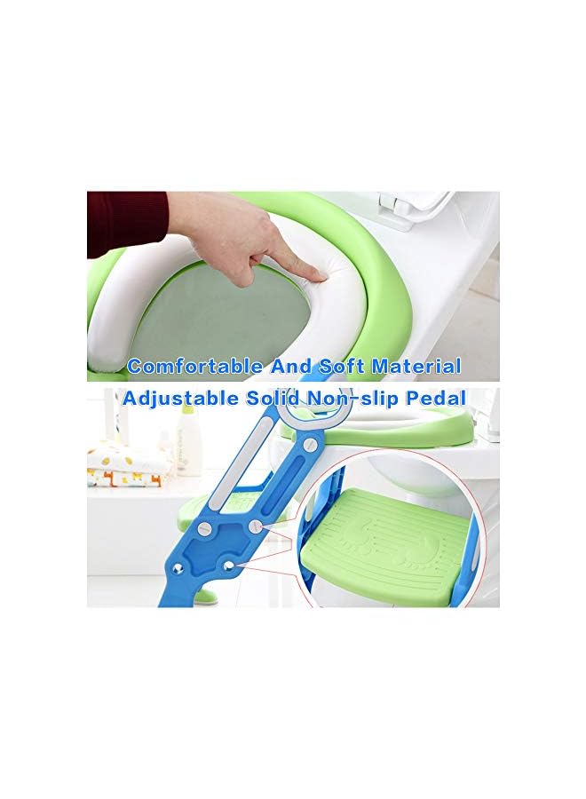 Kid's  Toilet Trainer Seat with Step Ladder Adjustable Baby's Toddler Toilet Seat