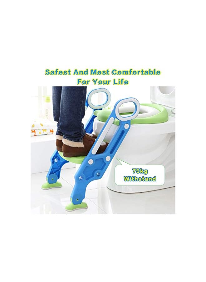 Kid's  Toilet Trainer Seat with Step Ladder Adjustable Baby's Toddler Toilet Seat