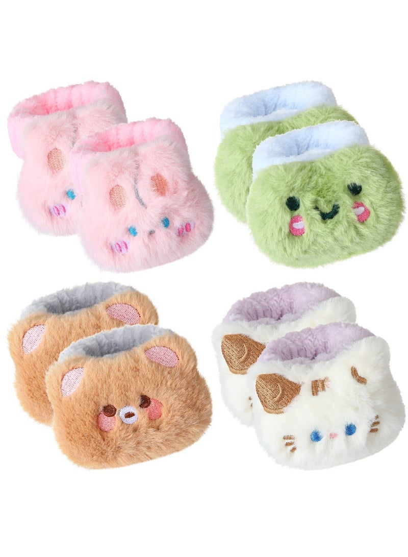 4 Pairs Wristbands For Washing Face Cute Spa Face Washing Wristbands Adjustable Elastic Cartoon Absorbent Cat Wrist Wash Towels For Women Girls Kids Prevent Water From Spilling Down Your Arms