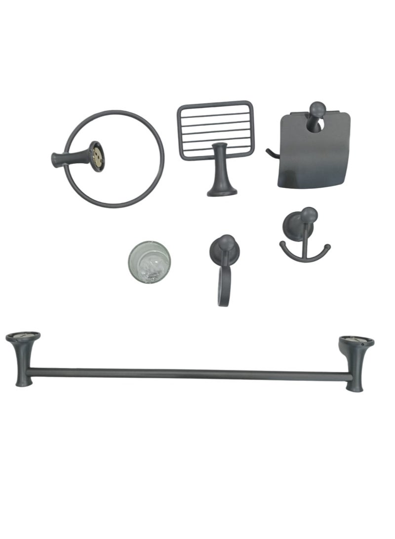 Bathroom Accessories Hardware Set: Wall Mount Zinc Base, Stainless Steel Bars, Chrome Plate with Golden Accents for Hotel Toilets