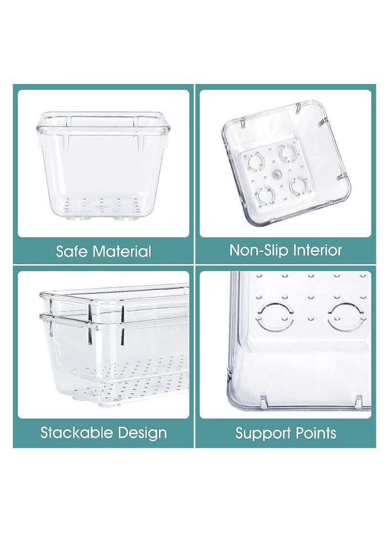25 PCS Clear Plastic Drawer Organizer Set, 4 Sizes Desk Drawer Divider Organizers and Storage Bins for Makeup, Jewelry, Gadgets for Kitchen, Bedroom, Bathroom, Office (Clear)
