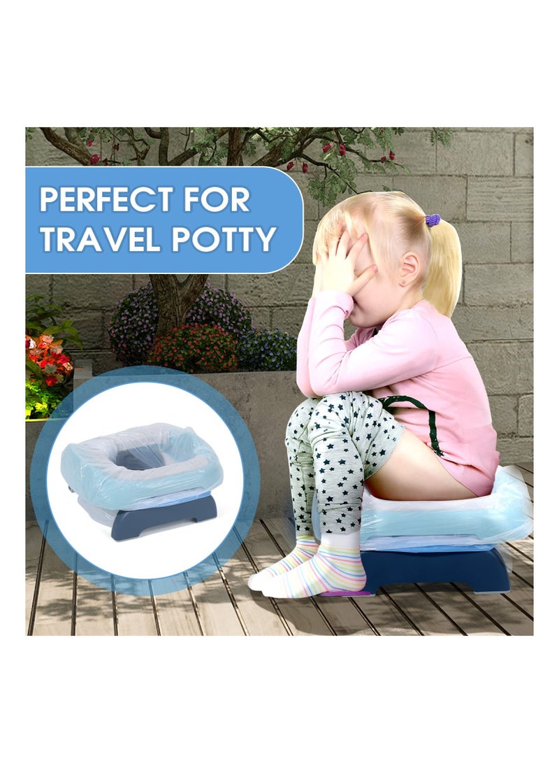 50 Pcs Potty Bags for Portable Toilet Universal Potty Chair Liners with Drawstring 17