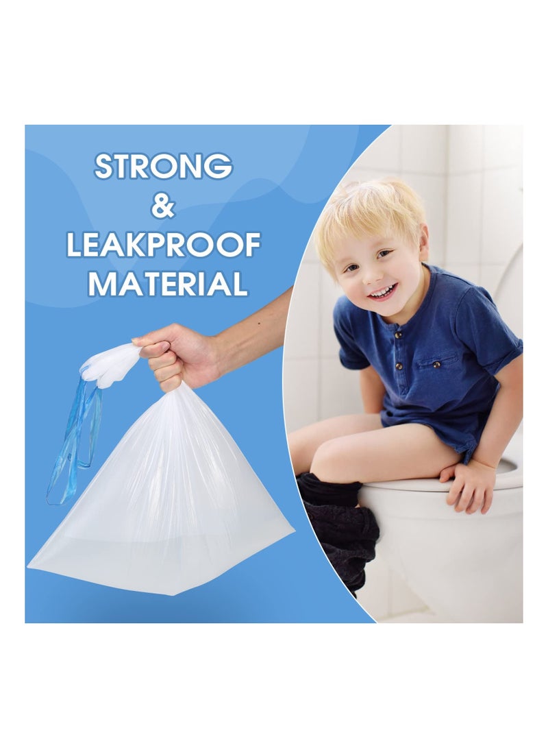50 Pcs Potty Bags for Portable Toilet Universal Potty Chair Liners with Drawstring 17