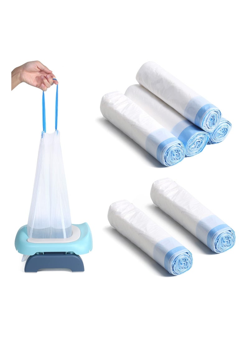 50 Pcs Potty Bags for Portable Toilet Universal Potty Chair Liners with Drawstring 17
