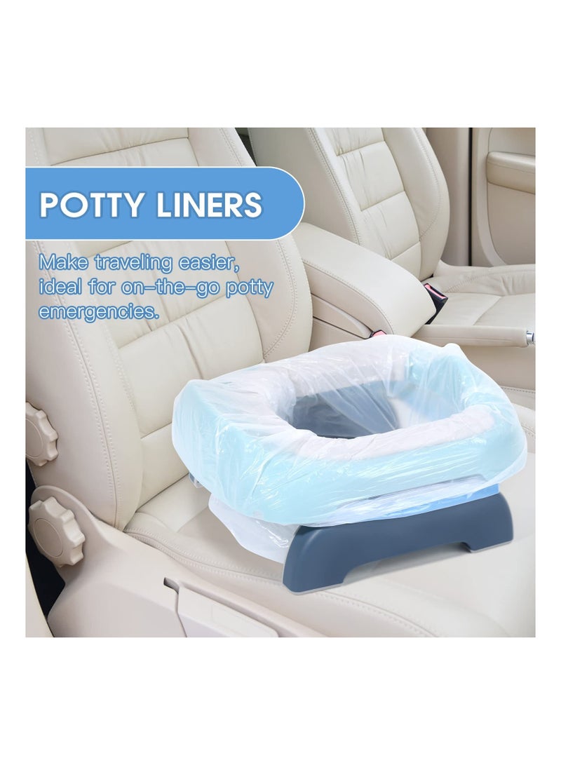 50 Pcs Potty Bags for Portable Toilet Universal Potty Chair Liners with Drawstring 17