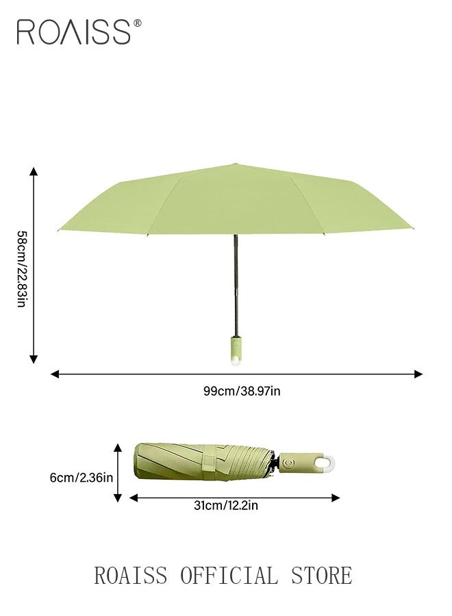 Lightweight and Hook Type Automatic Umbrella Unisex Rain and Shine Dual Use 8 Rib Reinforced Thickened Portable Arc Umbrella for UV Protection Rain Resistant and Windproof Folding Parasol