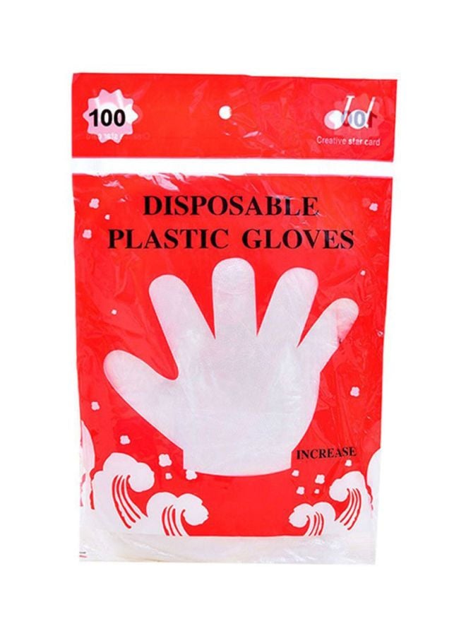 Disposable Glove Set, 100-Piece Clear L