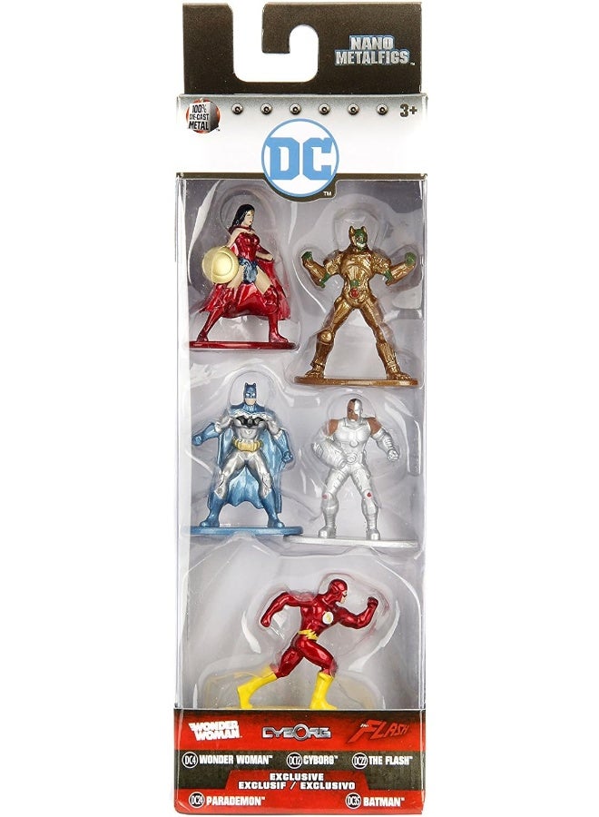 JADA - Nano Metalfig DC Comics 5 Pack: Pack 1 (Batman Rebirth, Cyborg, Wonder Woman, The Flash, Parademon)