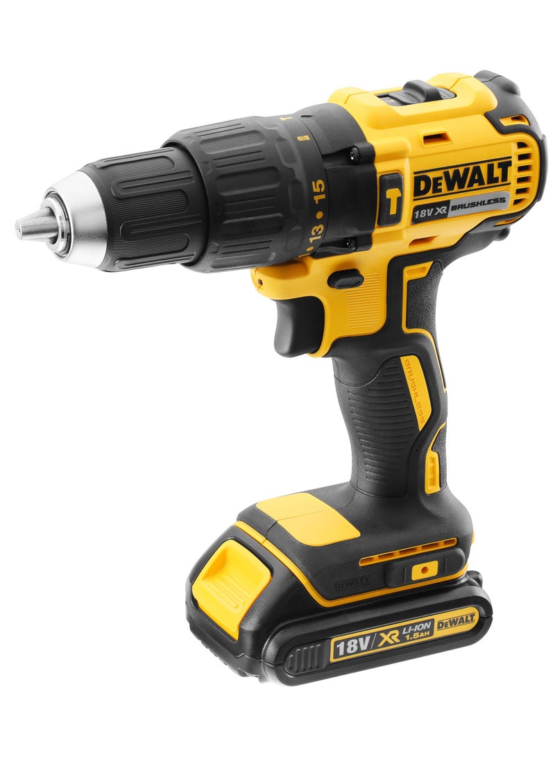 DEWALT DCD778S2-GB 18V Cordless Hammer Drill Driver 13mm Brushless Motor 500/1750 RPM, With 2 X 1.5 Ah Li-Ion Batteries Charger And Case