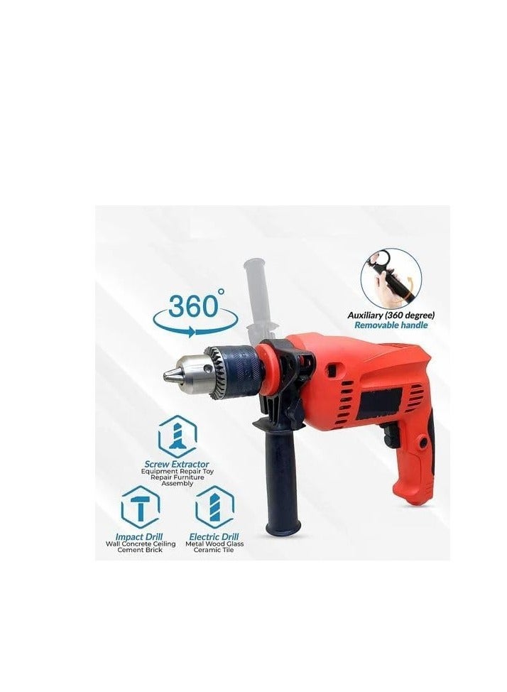 13mm Impact Drill Machine Reversible Hammer Driver Variable Speed Screwdriver