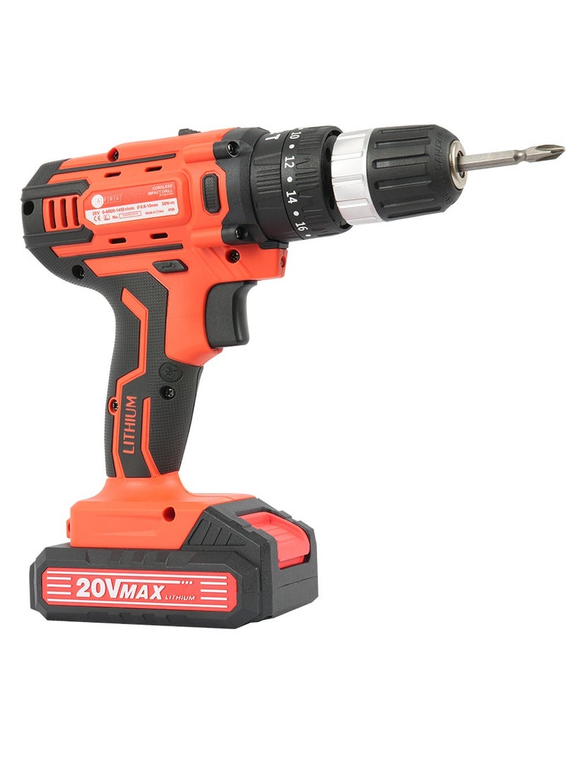 Afra 20V 1.5Ah Li-Ion Battery 10Mm Cordless Impact Drill