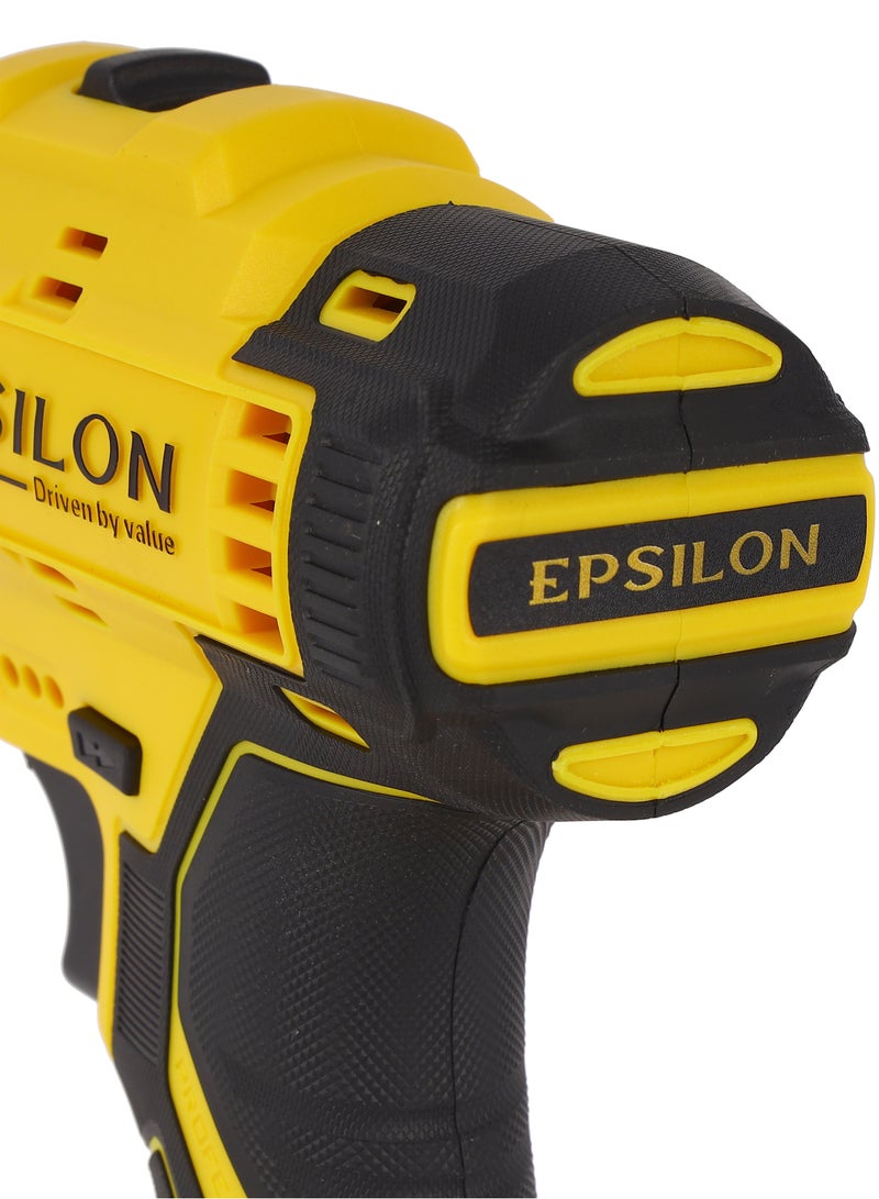 Epsilon 21 V Cordless Drill- EPSCD1559/ 10 mm Hole Diameter, 28 Nm Maximum Torque, Perfect for Home and Business, No Load Speed 0-1400 RPM,  Black and Yellow, 1 Year Warranty