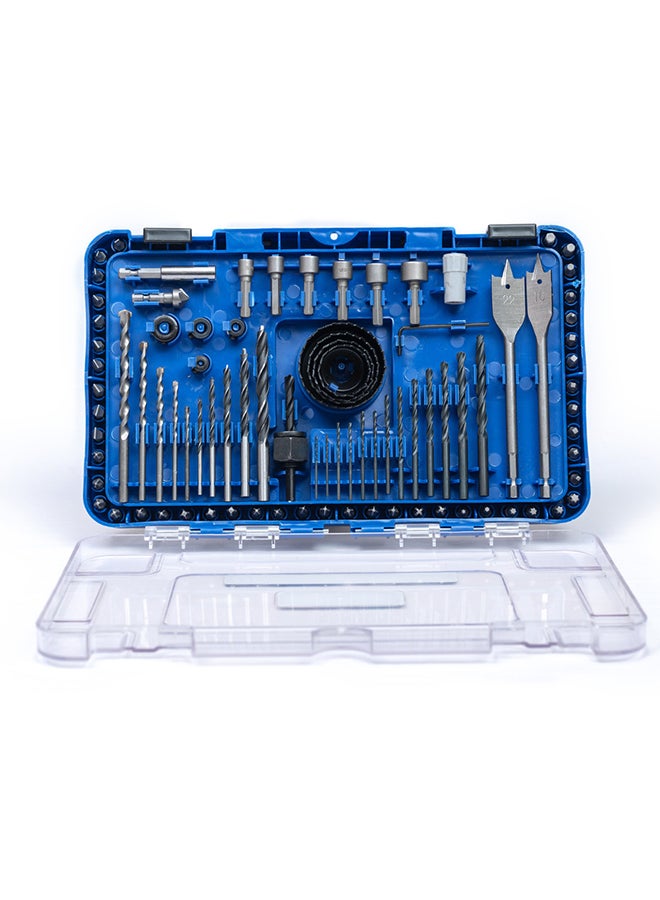 90-Piece Drill Bit Set With HSS Bits And Storage Case Blue 1.36kg