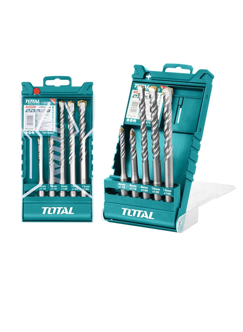 Total SDS Plus Hammer Drill Bit Set (5 Pieces)