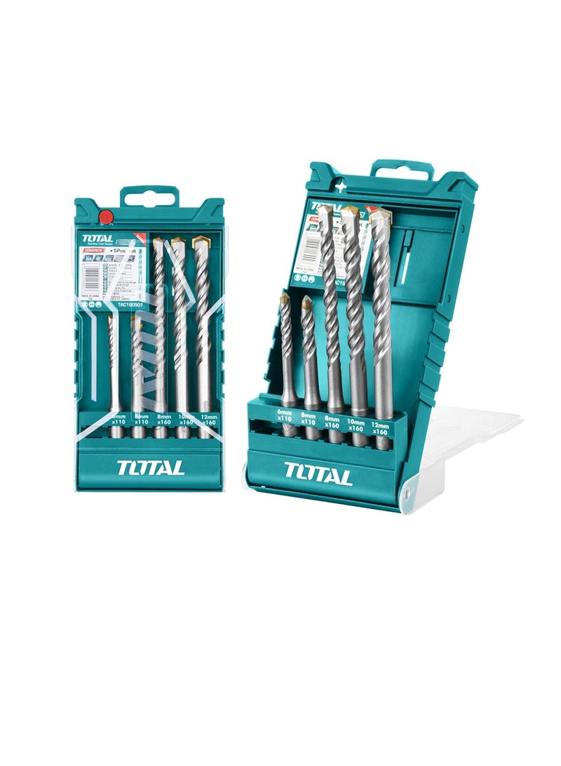 Total SDS Plus Hammer Drill Bit Set (5 Pieces)