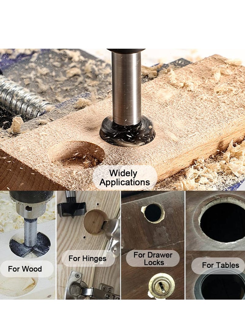 SYOSI Carbide Forstner Drill Bit, 3Inch Carbide Tipped Forstner Drill Bit, Wood Drilling bit Set Woodworking Hinge Cutter Tool Kits for Wood Plastic Plywood