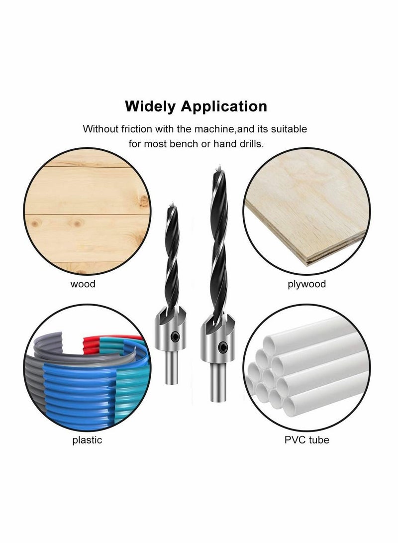 Countersink Drill Bits Set, 7 Pcs Counter Sink Bit for Wood High-Speed Steel, Woodworking Carpentry Reamer with 1 Free Hex Key Wrench