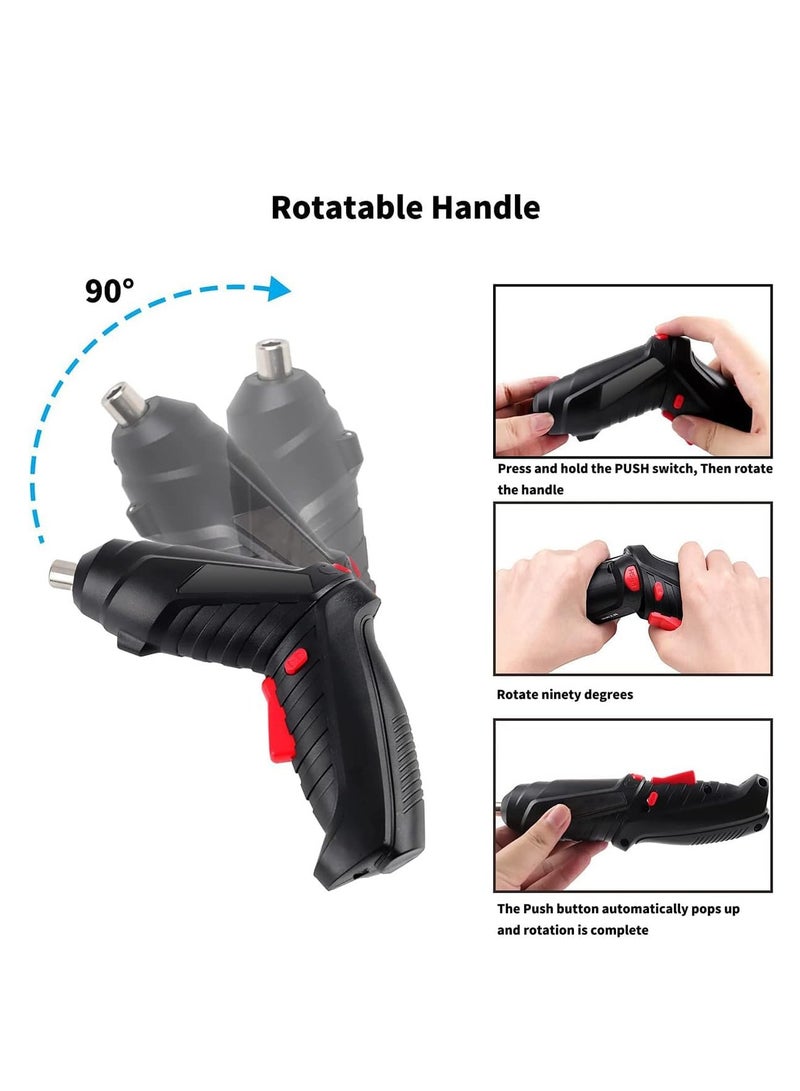 Cordless Drill Set, Rechargeable Power Screwdriver Set, With LED Lights, Suitcase, 47PCS Drill/Screwdriver Accessories, Suitable For Home and Office Manual Tools