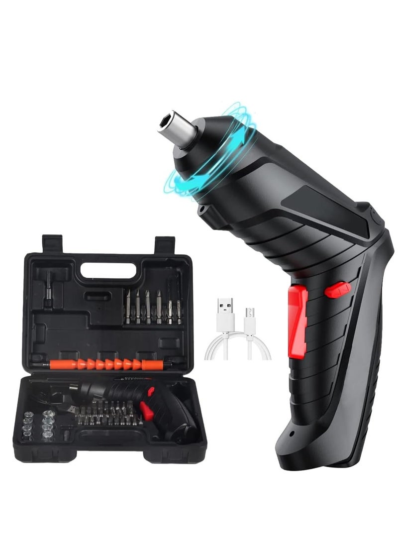 Cordless Drill Set, Rechargeable Power Screwdriver Set, With LED Lights, Suitcase, 47PCS Drill/Screwdriver Accessories, Suitable For Home and Office Manual Tools